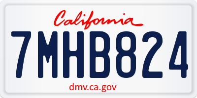 CA license plate 7MHB824