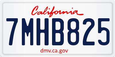 CA license plate 7MHB825