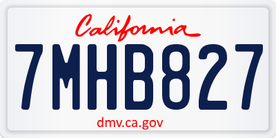 CA license plate 7MHB827