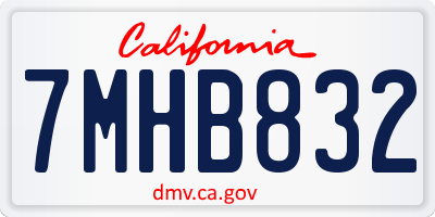 CA license plate 7MHB832