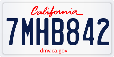 CA license plate 7MHB842