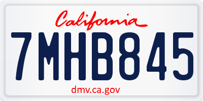 CA license plate 7MHB845