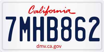 CA license plate 7MHB862