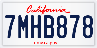 CA license plate 7MHB878