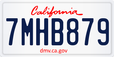 CA license plate 7MHB879