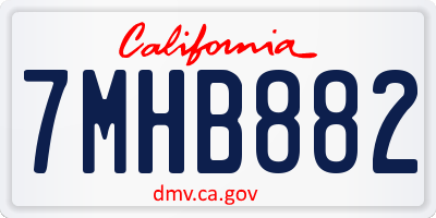 CA license plate 7MHB882