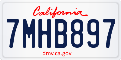 CA license plate 7MHB897