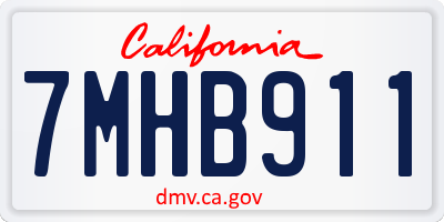 CA license plate 7MHB911