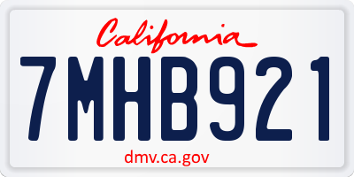 CA license plate 7MHB921