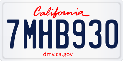 CA license plate 7MHB930