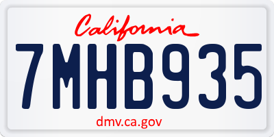 CA license plate 7MHB935