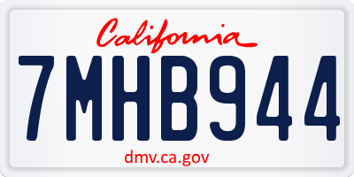 CA license plate 7MHB944
