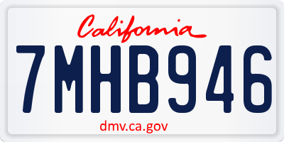 CA license plate 7MHB946