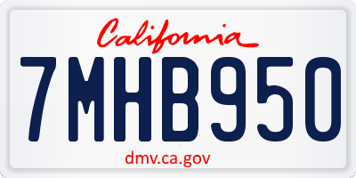 CA license plate 7MHB950