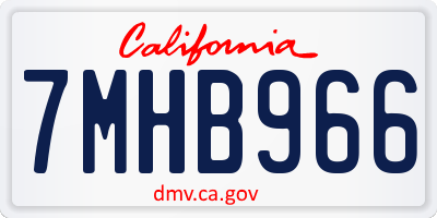 CA license plate 7MHB966