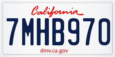 CA license plate 7MHB970
