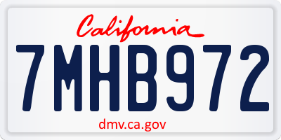CA license plate 7MHB972