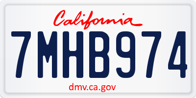 CA license plate 7MHB974