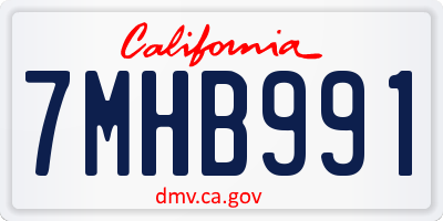 CA license plate 7MHB991