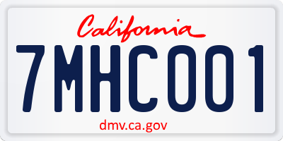 CA license plate 7MHC001
