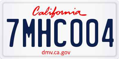 CA license plate 7MHC004