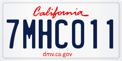 CA license plate 7MHC011