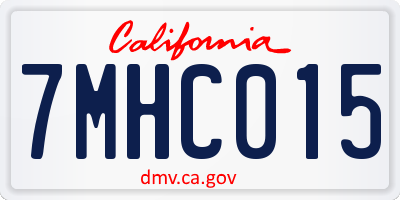 CA license plate 7MHC015
