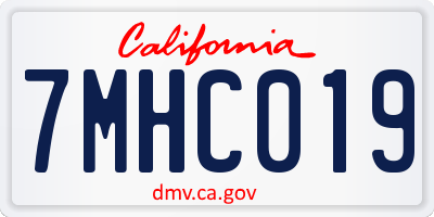 CA license plate 7MHC019