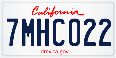 CA license plate 7MHC022