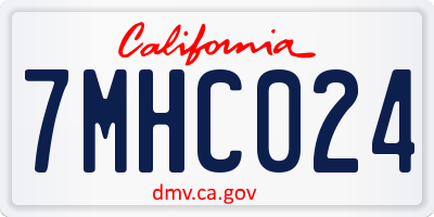CA license plate 7MHC024