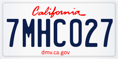 CA license plate 7MHC027