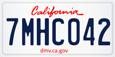 CA license plate 7MHC042