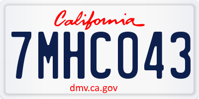 CA license plate 7MHC043