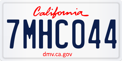 CA license plate 7MHC044