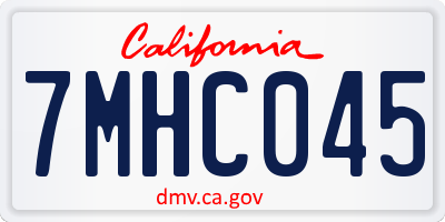 CA license plate 7MHC045
