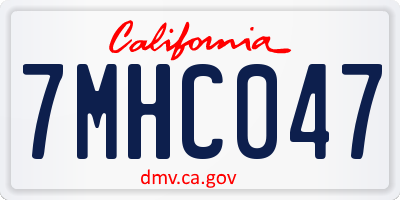 CA license plate 7MHC047