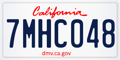 CA license plate 7MHC048