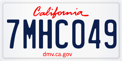 CA license plate 7MHC049