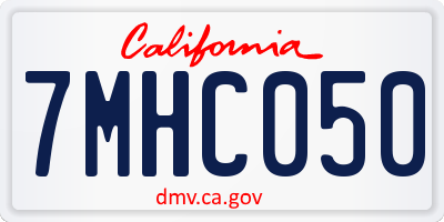 CA license plate 7MHC050