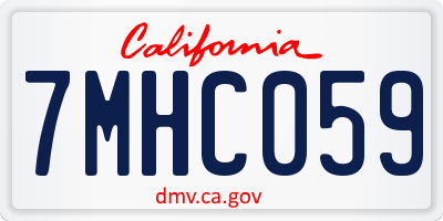 CA license plate 7MHC059