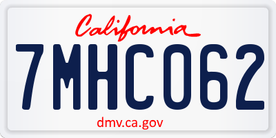 CA license plate 7MHC062