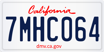 CA license plate 7MHC064