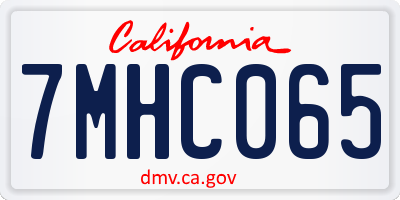 CA license plate 7MHC065