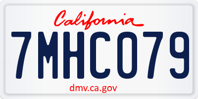 CA license plate 7MHC079