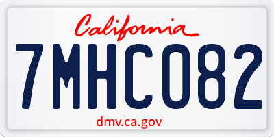 CA license plate 7MHC082