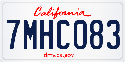 CA license plate 7MHC083
