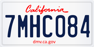 CA license plate 7MHC084