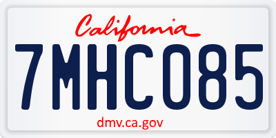 CA license plate 7MHC085