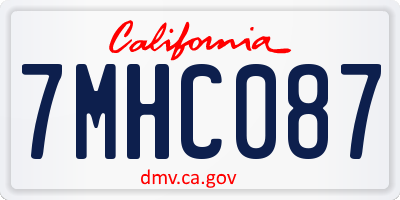 CA license plate 7MHC087