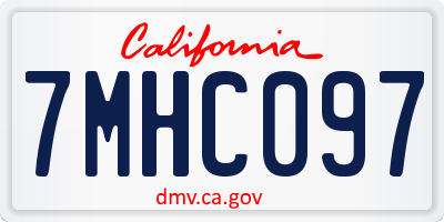 CA license plate 7MHC097